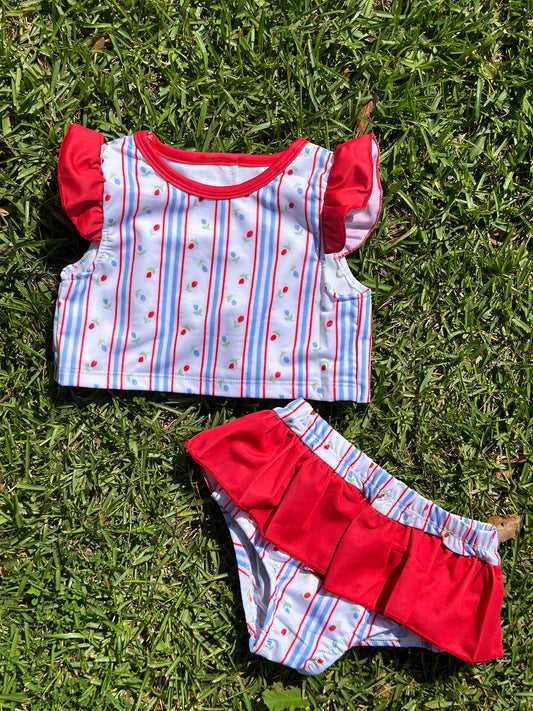 GIRL TWO PIECE SWIM - Red, White, and Blue Collection