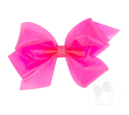 Medium WeeSplash Colored Vinyl Bow with Plain Wrap