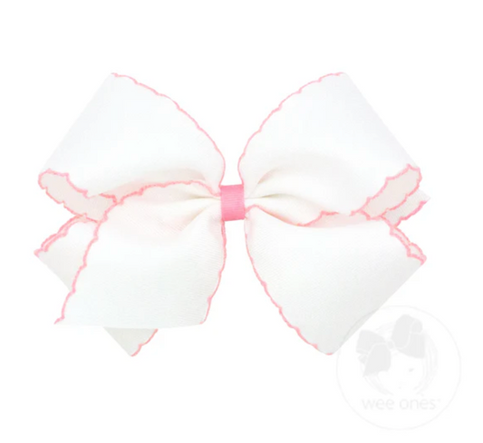 King Moonstitch Grosgrain Hair Bow with Contrasting Wrap