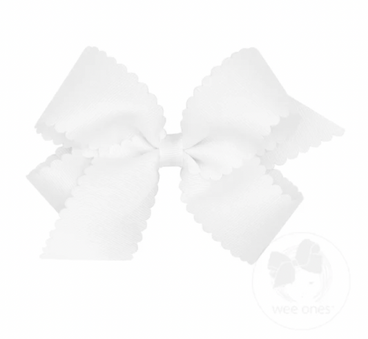 King Grosgrain Hair Bow Scalloped Edge