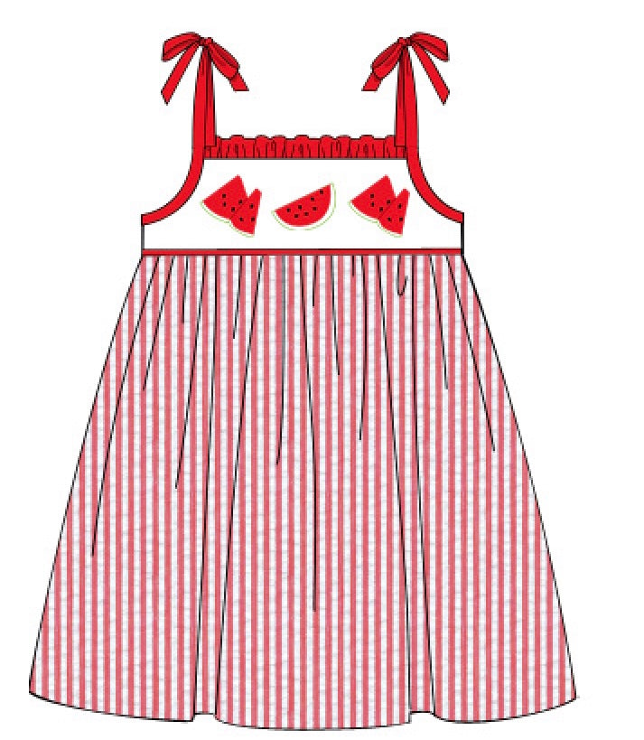 Girl Watermelon Smock Dress